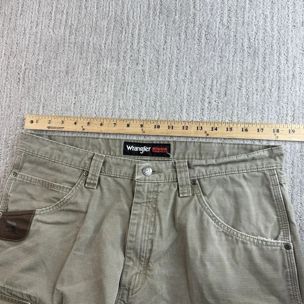 Wrangler Riggs Workwear Ripstop Relaxed Carpenter Men's Size 36x30 Beige